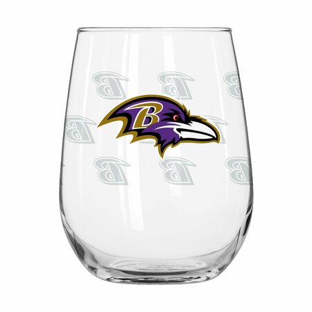 LOGO BRANDS Baltimore Ravens 16oz Satin Etch Curved Beverage Glass 603-G16CB-10